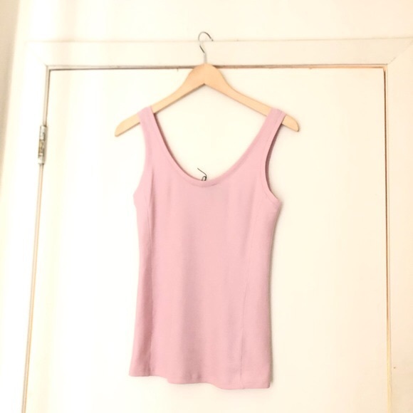 Theory Scoop neck pretty in pink cotton tank; size S - Picture 1 of 8